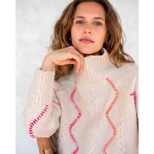 MERSEA Alpine Sweater, almond/pink OS